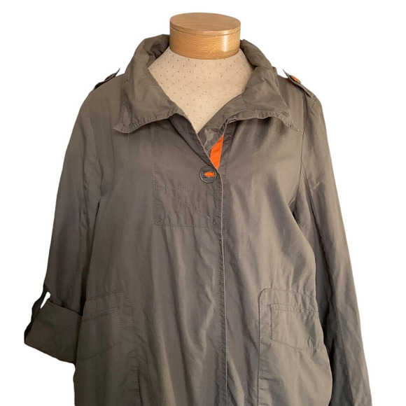 Circus by Sam Edelman Olive Green Jacket XL Cotton Orange Accents - Picture 10 of 12